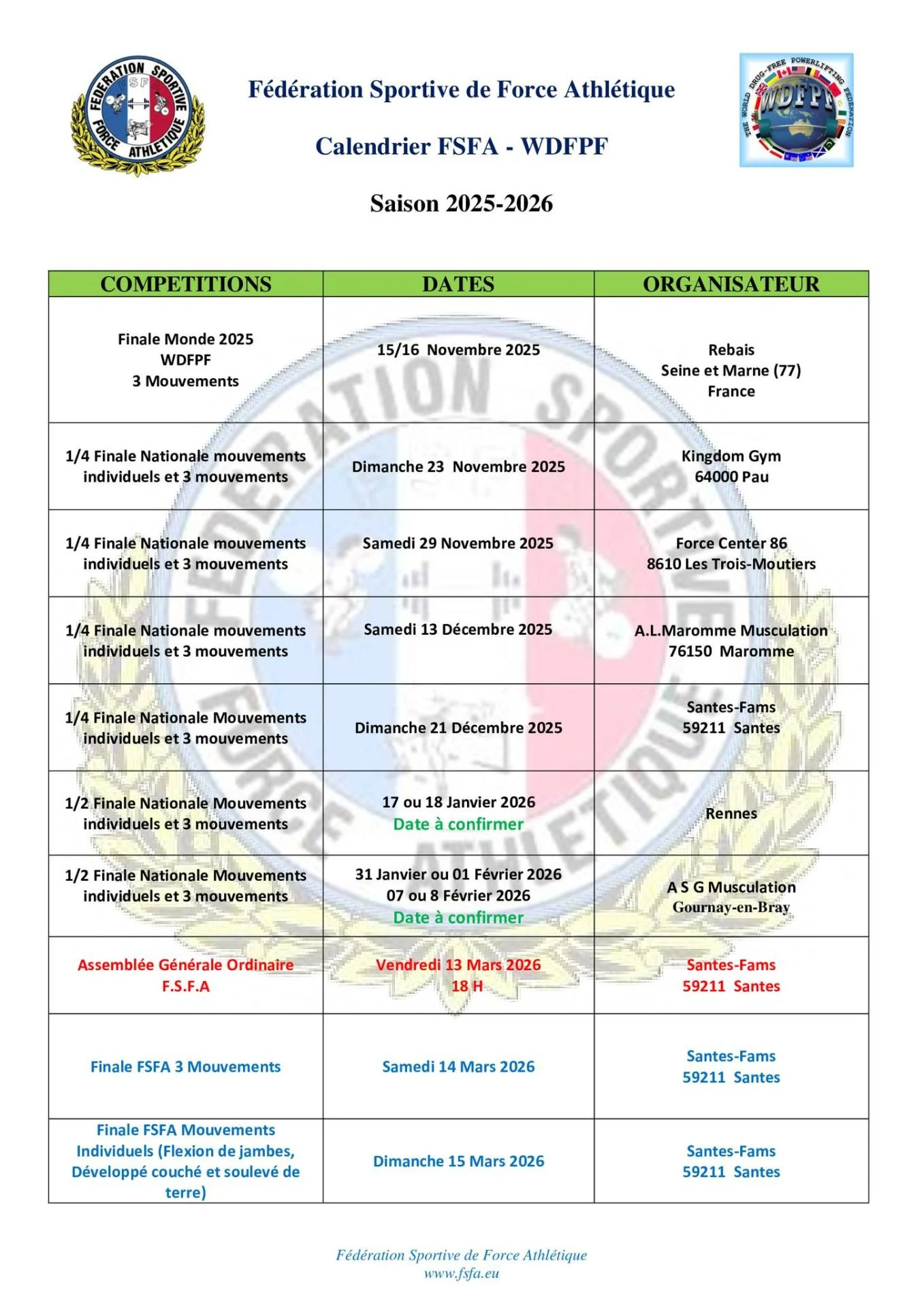 Calendrier fsfa version 4