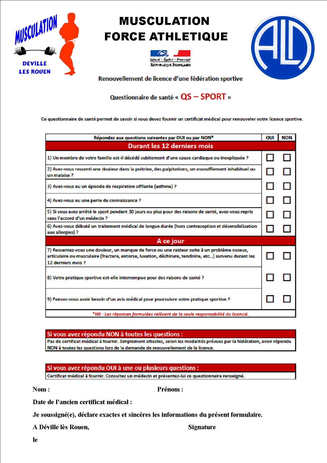 Questionnaire de sante